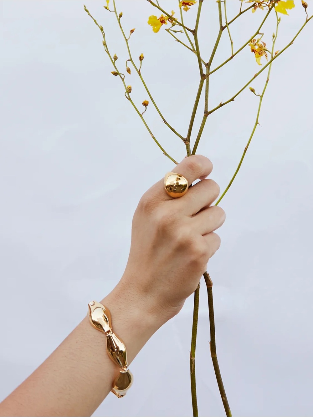 BIKO Gold Plated Amphora Chunky Sculptural Bracelet | Designed in Canada